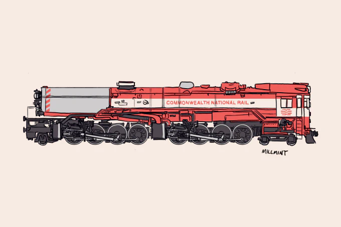 illustrative view of the cab-forward tank engine